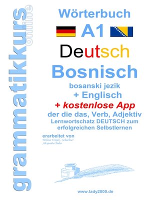 cover image of Wörterbuch Deutsch--Bosnisch--Englisch Niveau A1